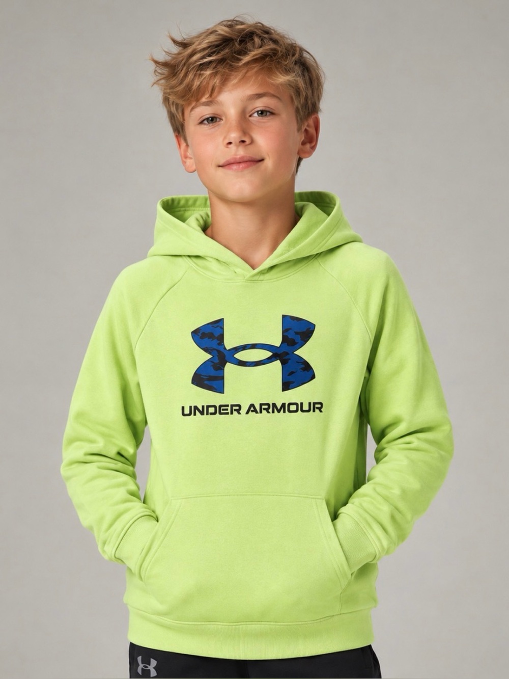 NWOT Under Armour Youth Boys Hoodie Sweatshirt - Lime Green/Blue (YL)